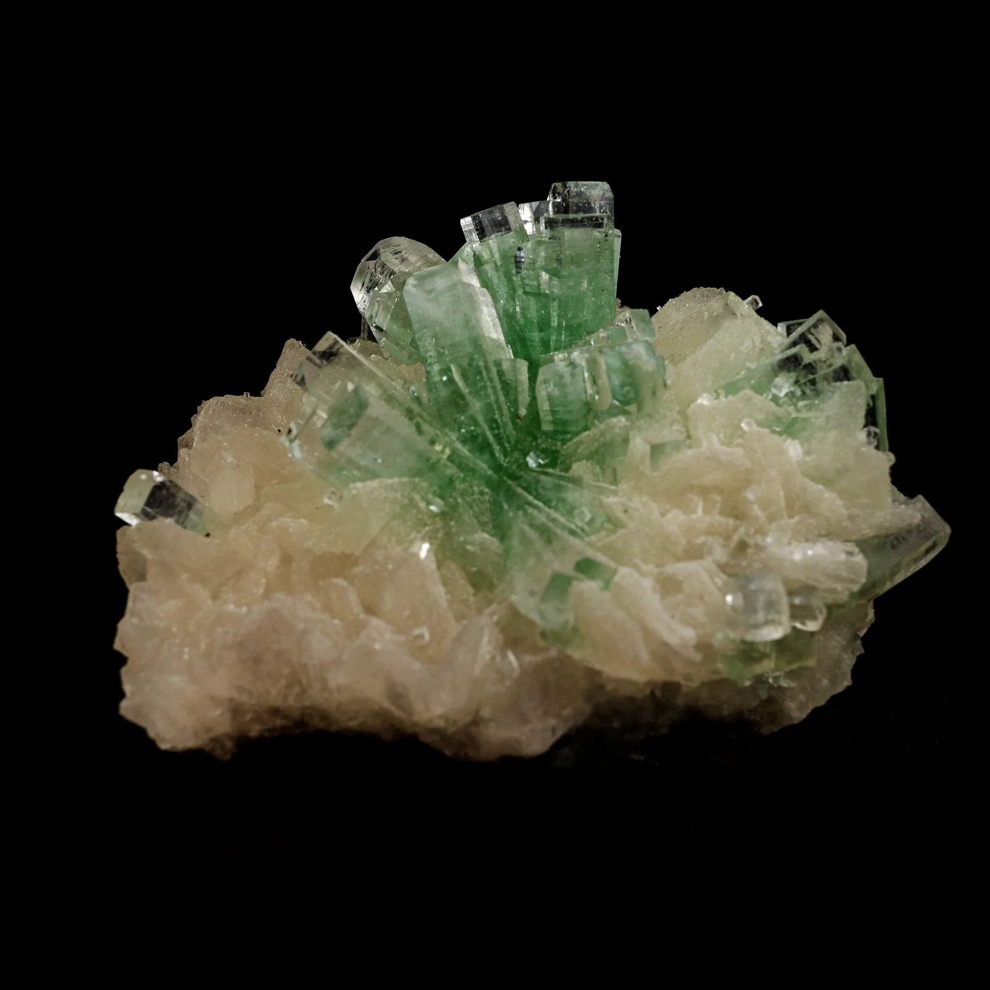 Green Apophyllite Disco Ball with Stilbite Natural Mineral Specimen - image 4