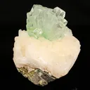 Green Apophyllite Disco Ball with Stilbite Natural Mineral Specimen - image 5