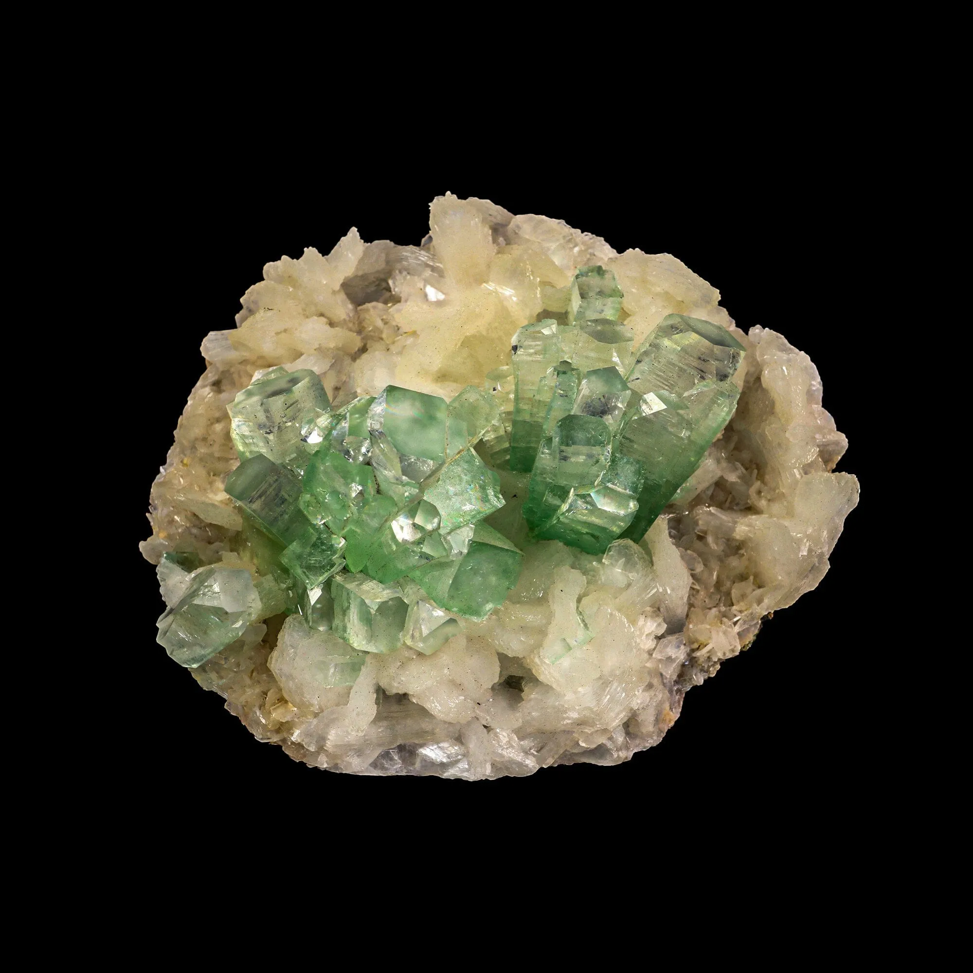 Green Apophyllite Disco Ball with Stilbite Natural Mineral Specimen - image 1