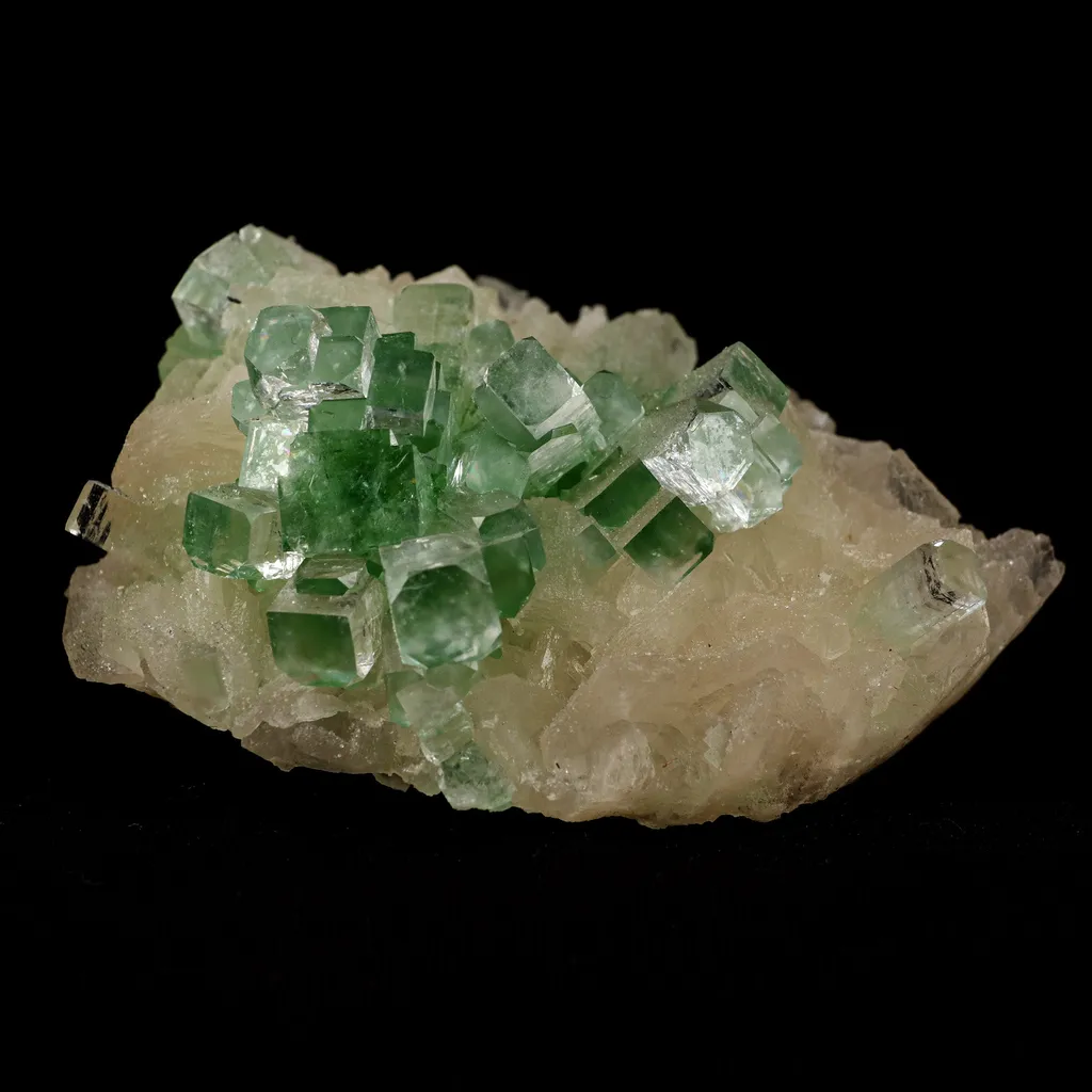 Green Apophyllite Disco Ball with Stilbite Natural Mineral Specimen image