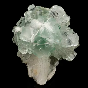 Green Apophyllite Disco Ball with Stilbite Natural Mineral Specimen