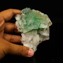 Green Apophyllite Disco Ball with Stilbite Natural Mineral Specimen - image 5