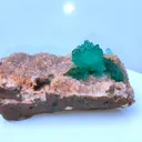 Green Apophyllite Flower on Heulendite - image 1