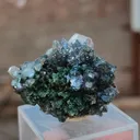 Green Apophyllite Flower with Calcite - image 3