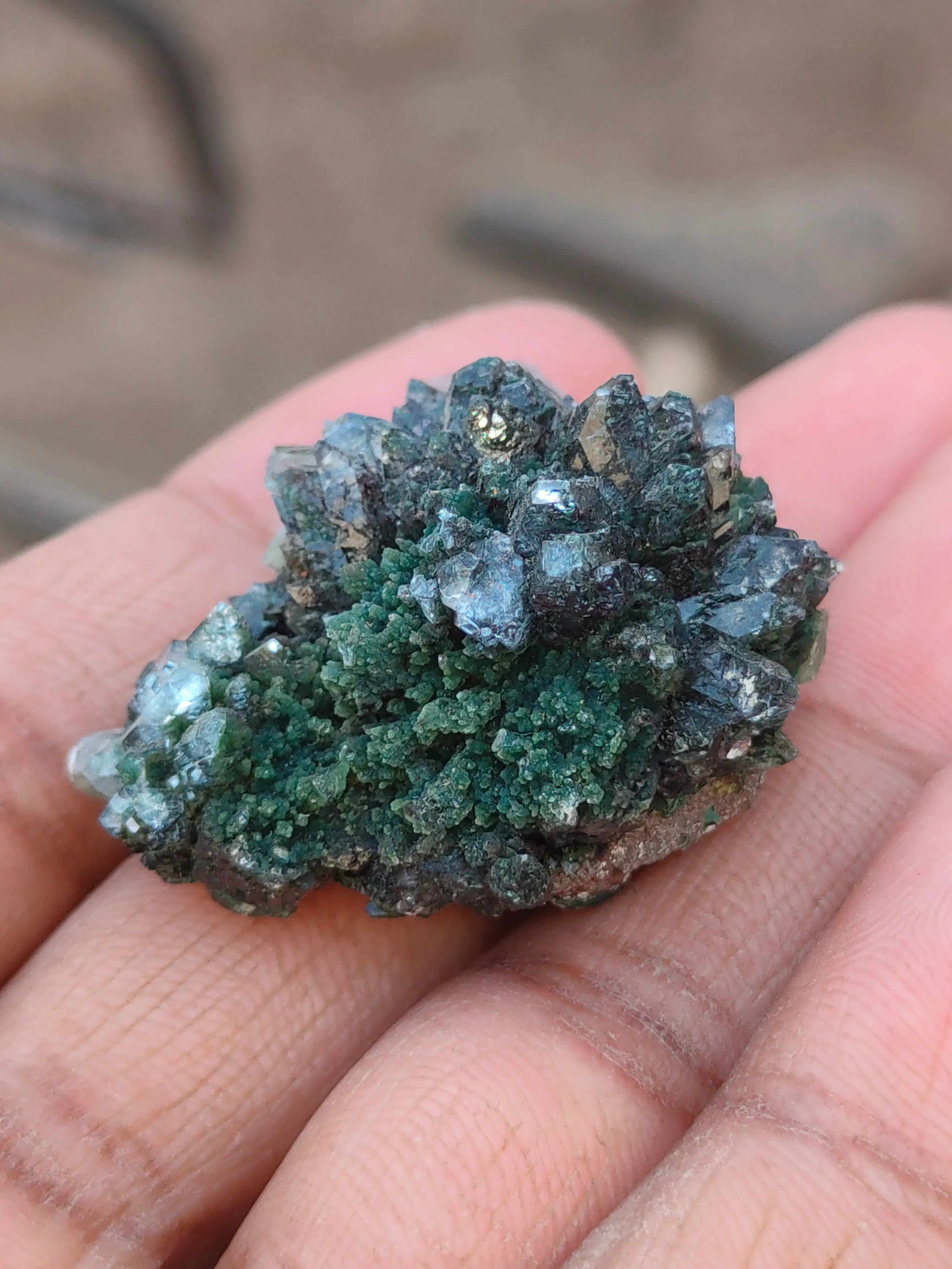 Green Apophyllite Flower with Calcite - image 6