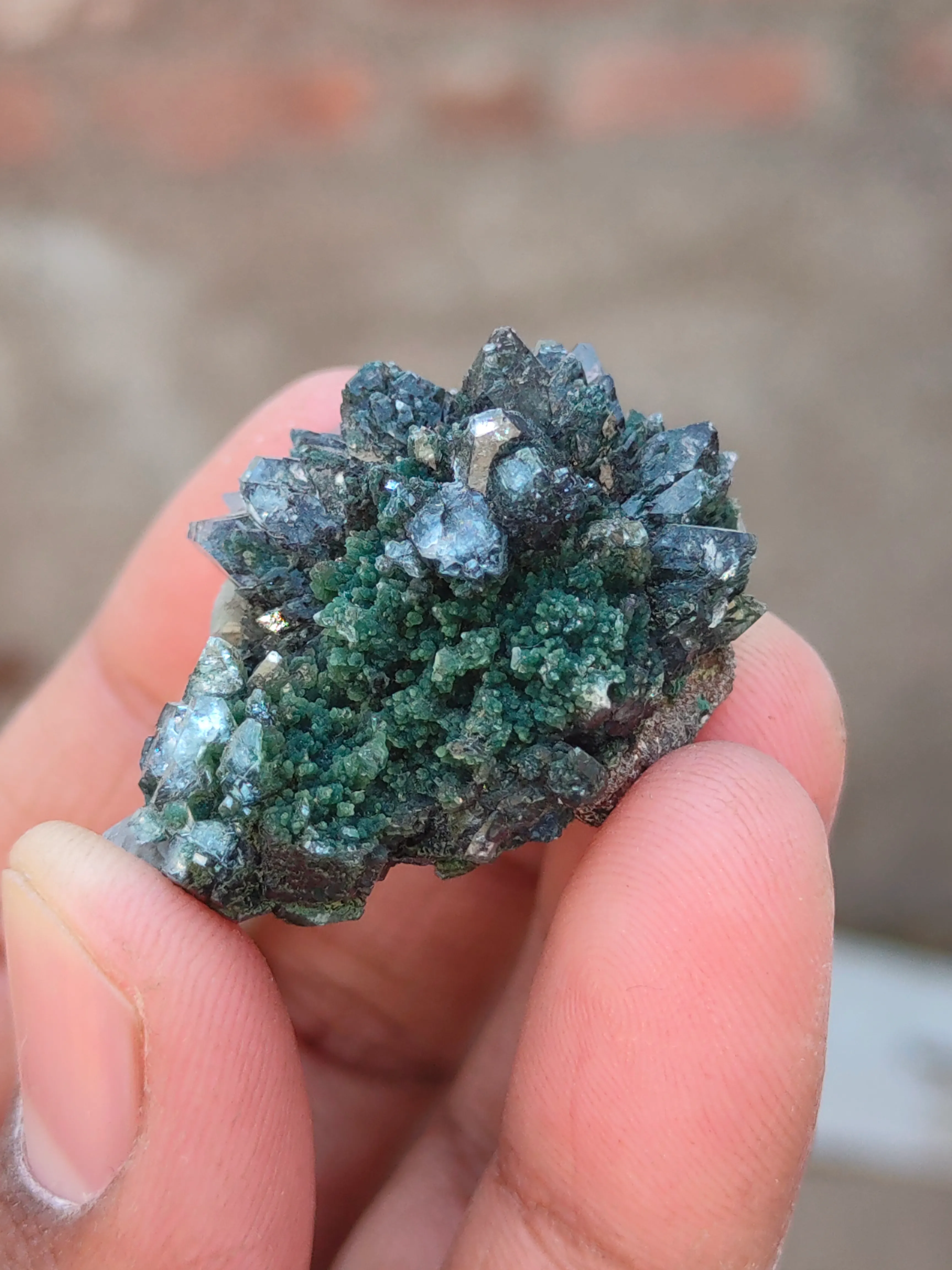 Green Apophyllite Flower with Calcite - image 4
