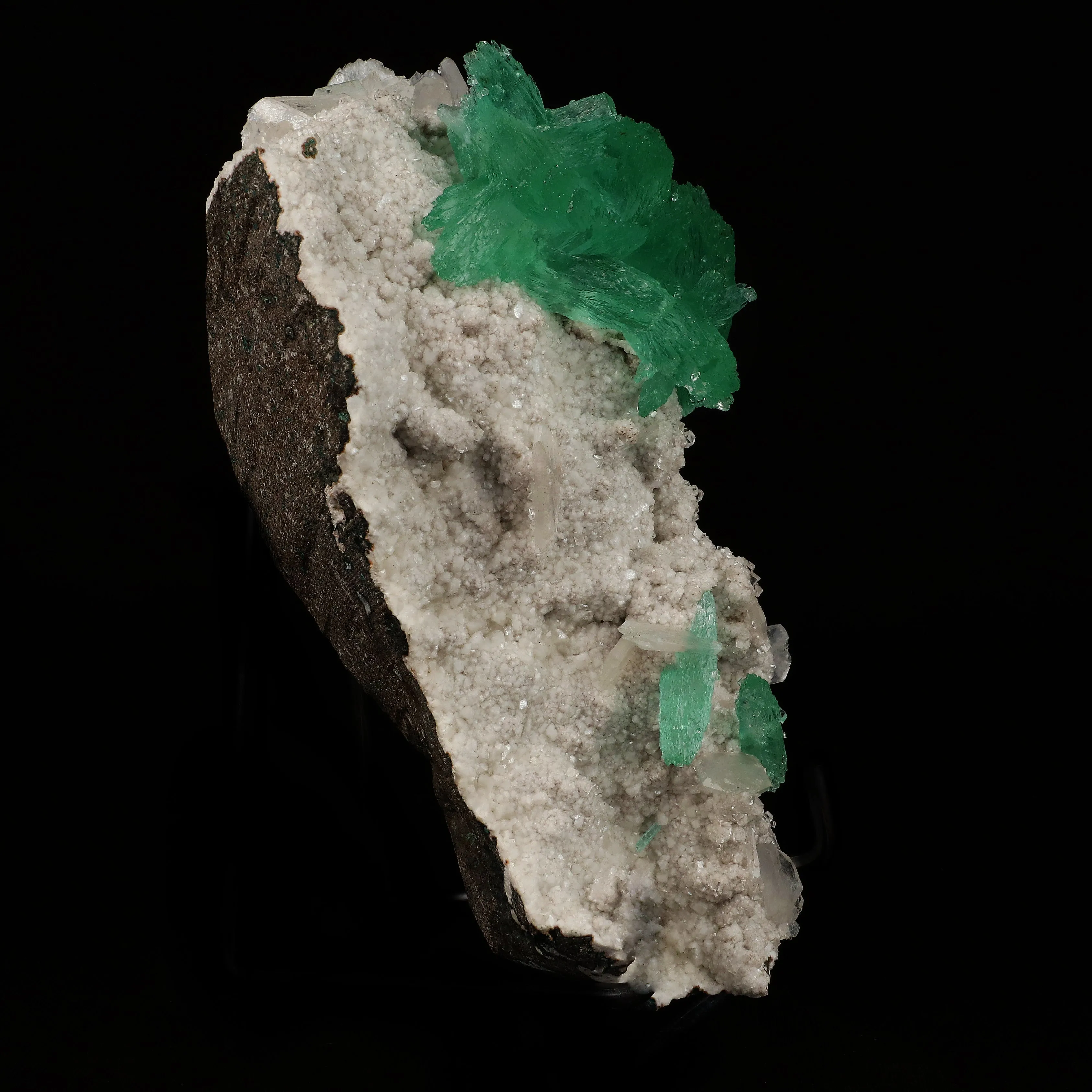 Green Apophyllite Flower with Stilbite on Heulandite Natural Mineral Specimen - image 2