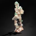Green Apophyllite Flowers with Stilbite on Heulandite Bush Formation - image 2