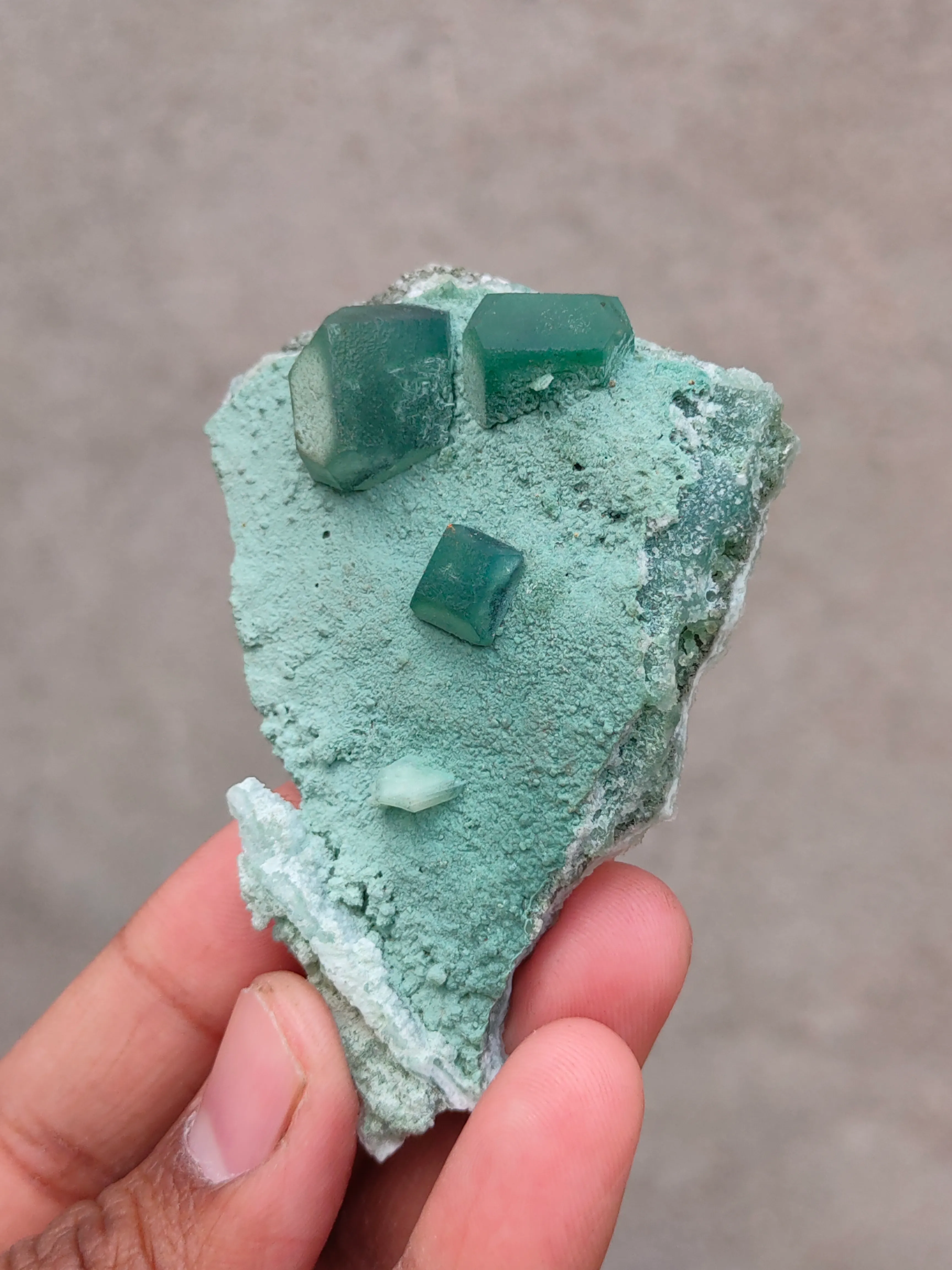 Green Apophyllite on Chalcedony Matrix - image 2