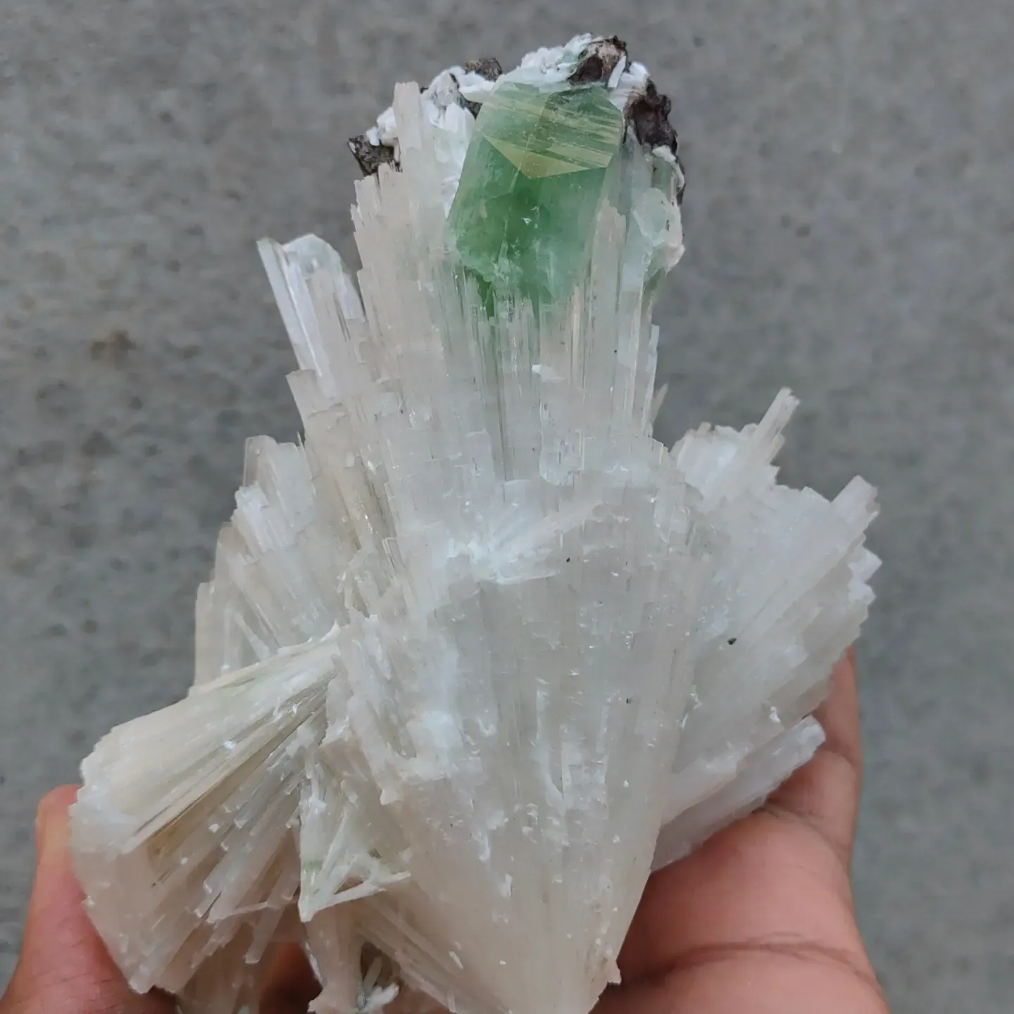 Green Apophyllite on Scolecite. - image 4