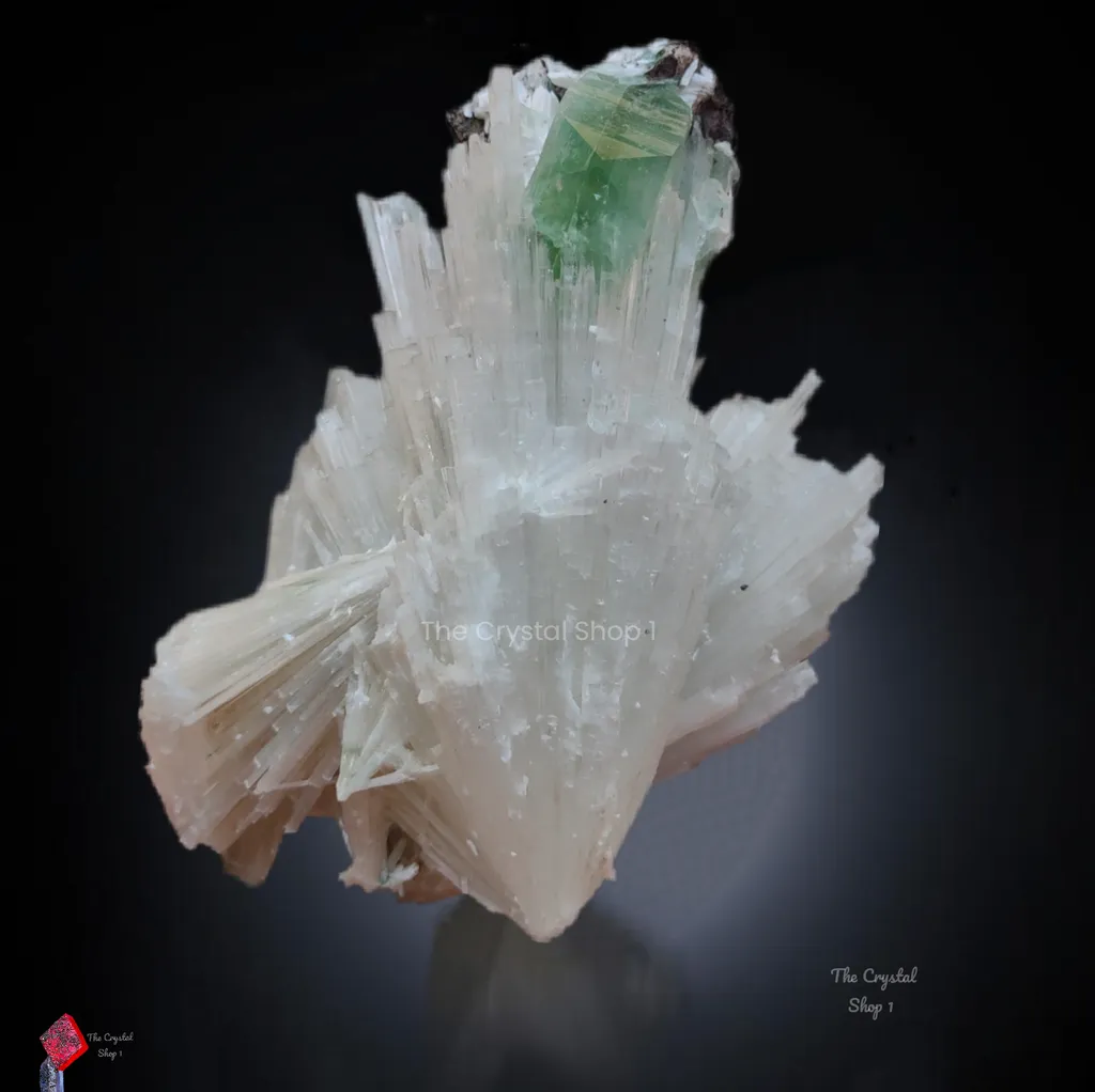 Green Apophyllite on Scolecite. image