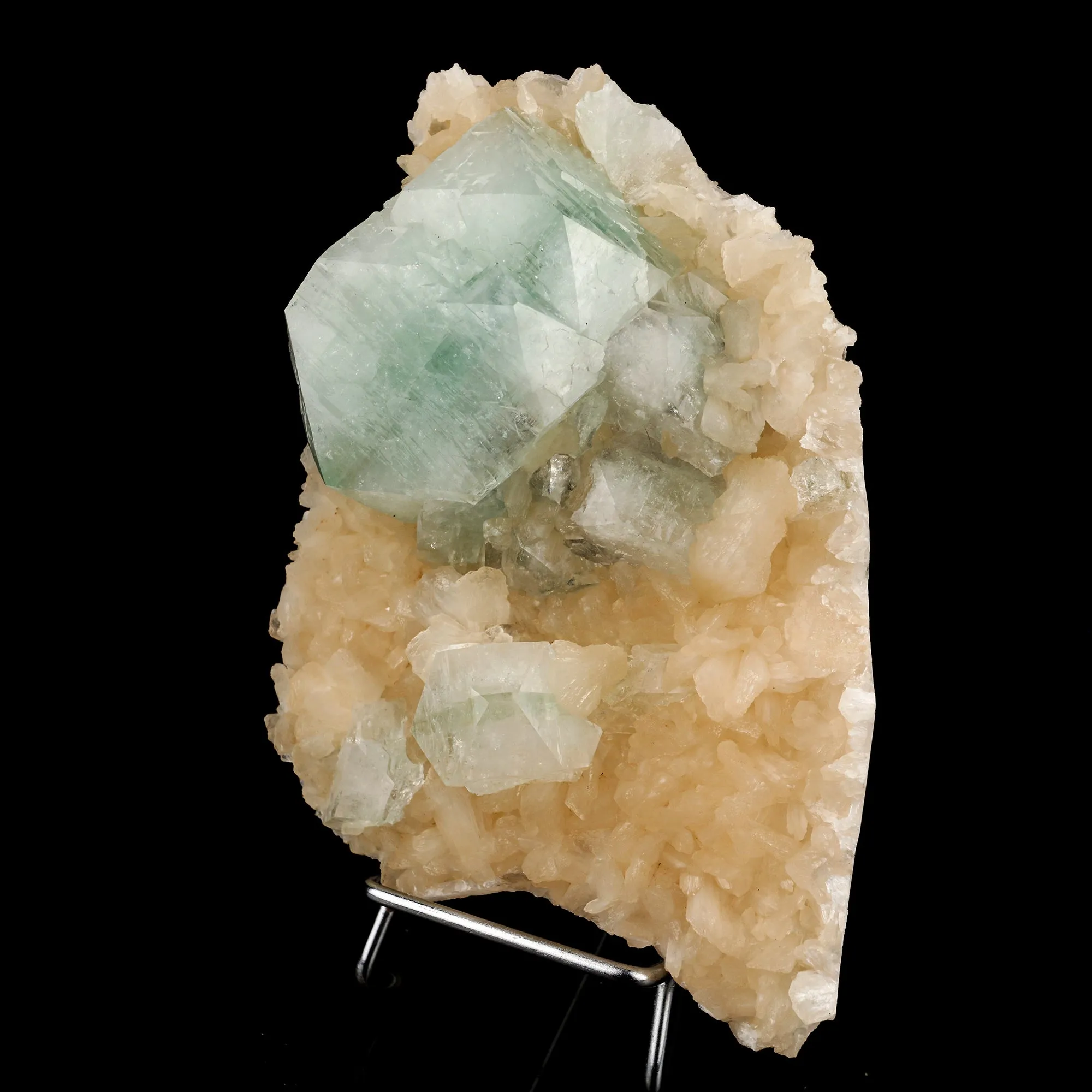 Green Apophyllite on Stilbite Matrix Natural Mineral Specimen - image 2