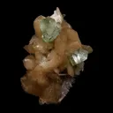 Green Apophyllite Pesudo Crystals with Scolecite on Stilbite Natural Mineral Specimen - image 1