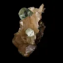 Green Apophyllite Pesudo Crystals with Scolecite on Stilbite Natural Mineral Specimen - image 2