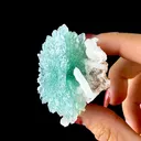 Green Apophyllite Rosette with Stilbite - Zeolite Mineral Specimen from Chhatrapati Sambhaji Nagar - image 3