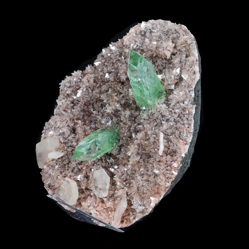Green Apophyllite sharp terminated Natural Mineral Specimen image