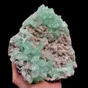 Green Apophyllite Sparkling Crystals on Heulandite Cluster - image 2