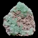 Green Apophyllite Sparkling Crystals on Heulandite Cluster - image 1