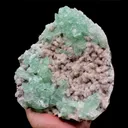 Green Apophyllite Sparkling Crystals on Heulandite Cluster - image 3