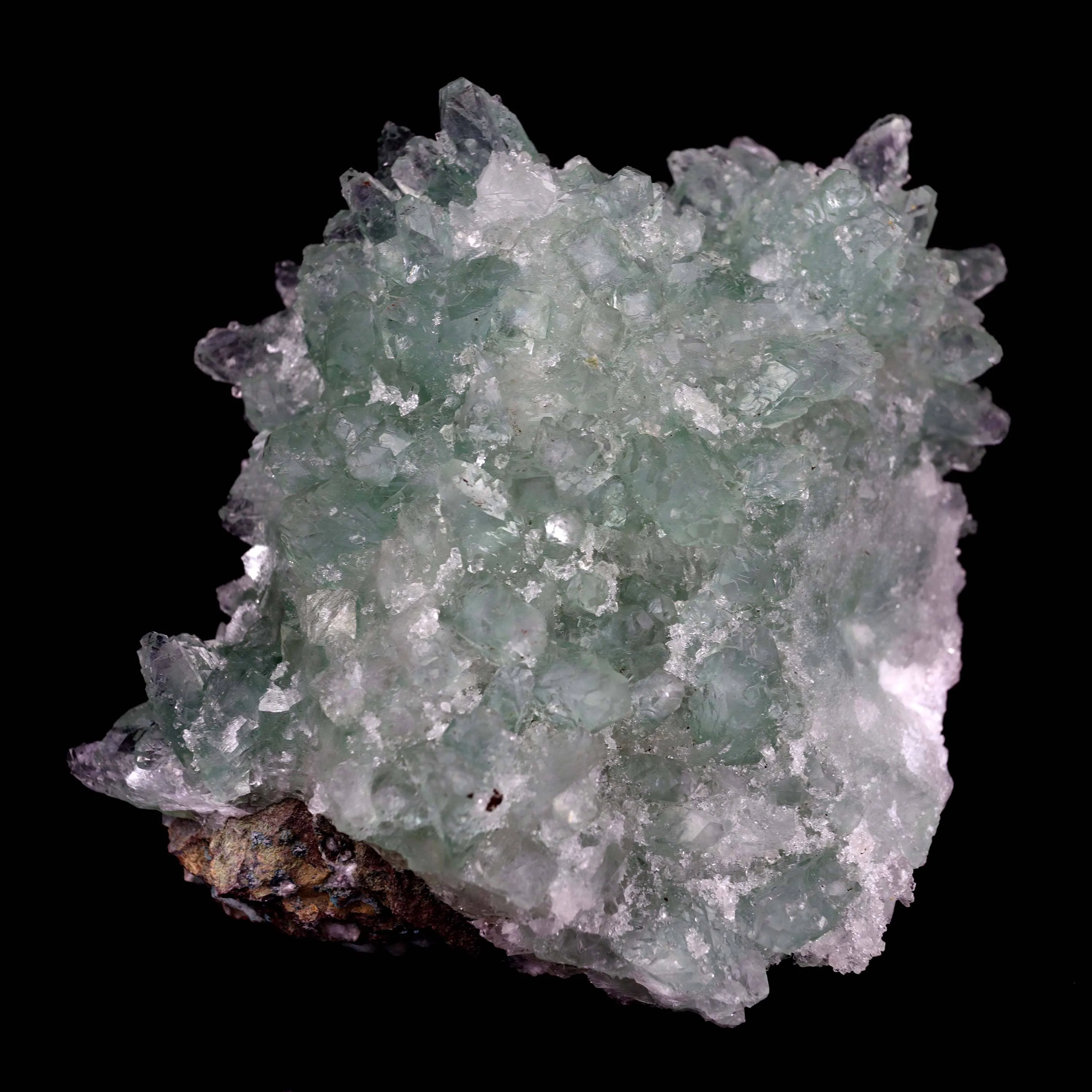 Green Apophyllite Sparkling with Chalcedony Natural Mineral Specimen - image 1