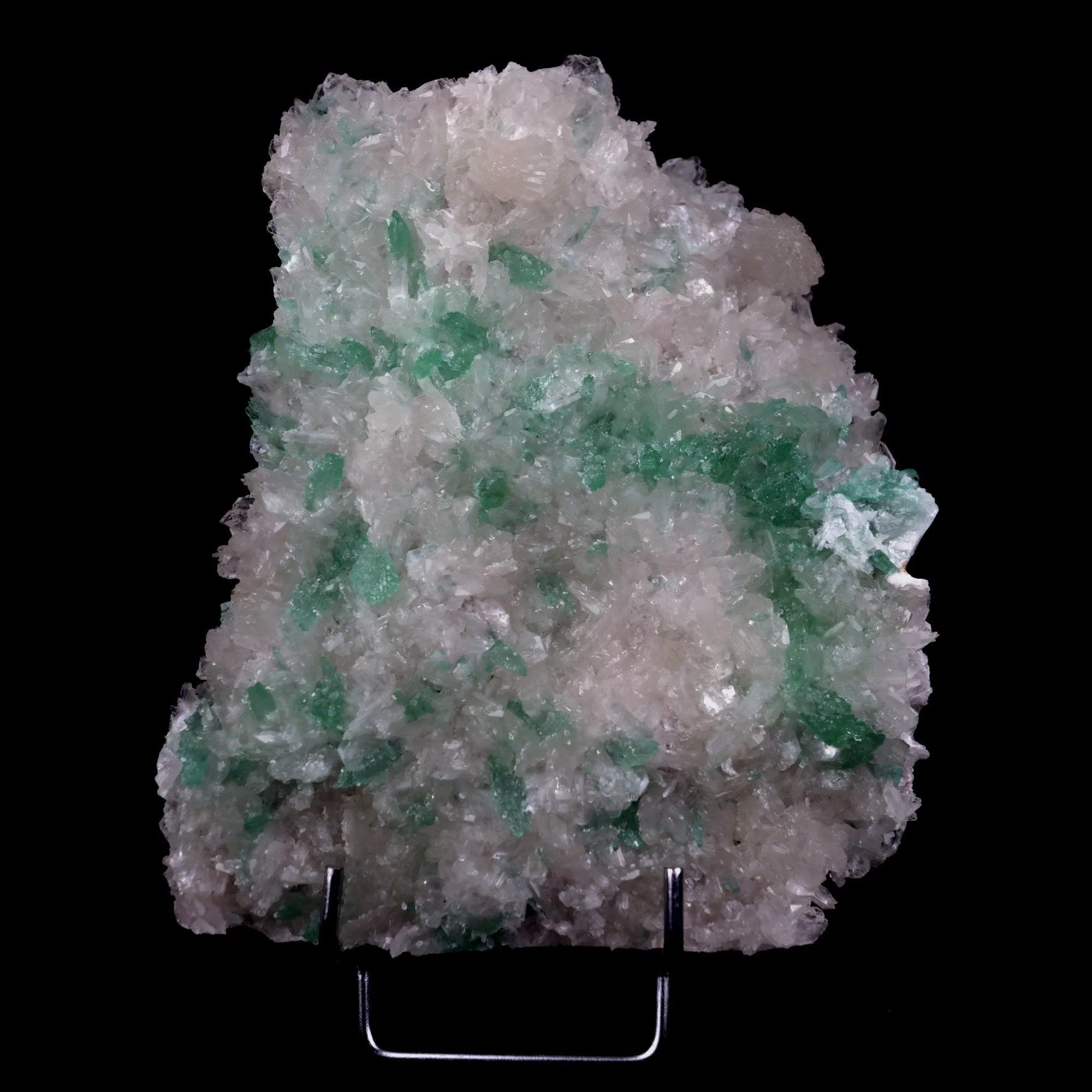 Green Apophyllite Sprakling Crystals with Stilbite Natural Mineral Specimen - image 1