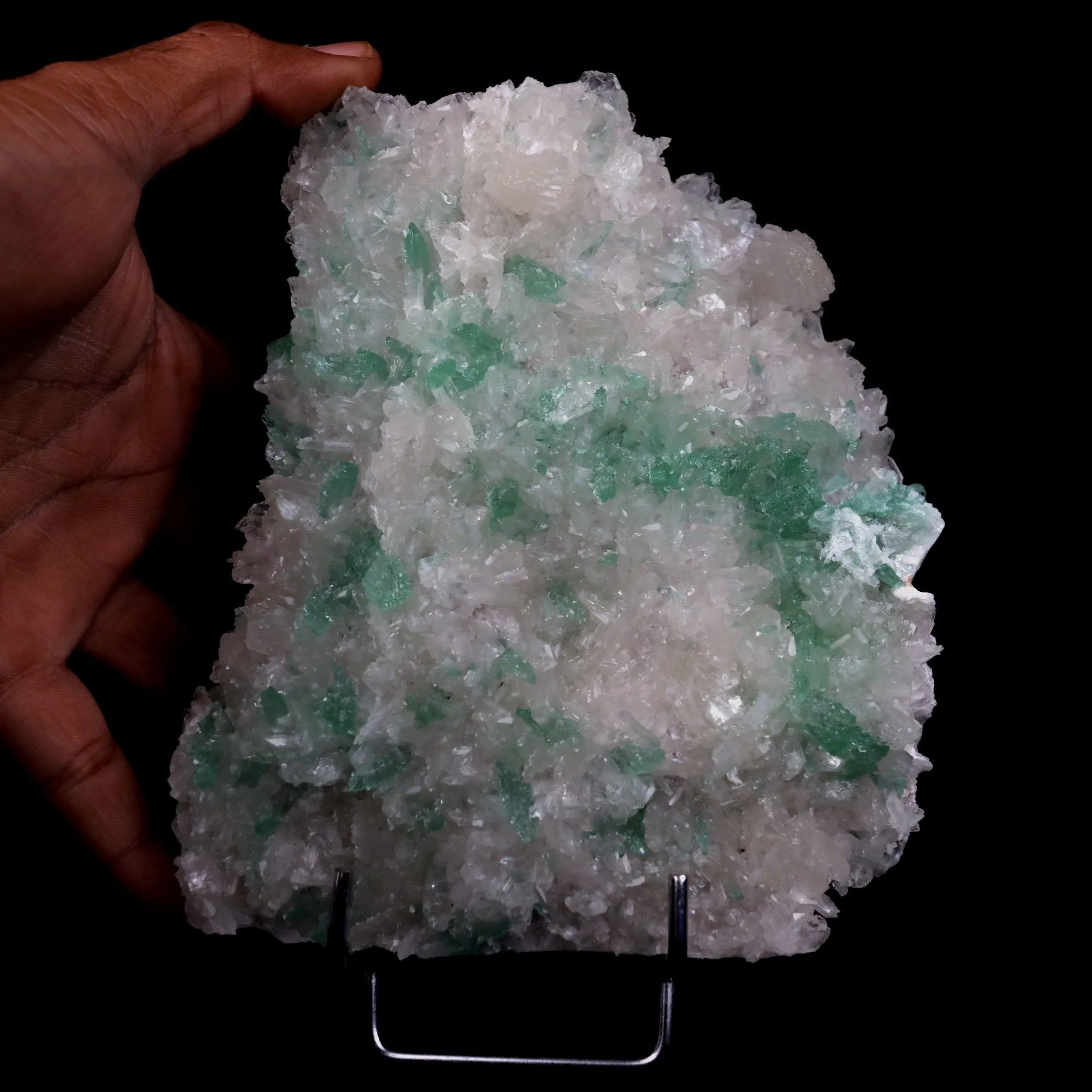 Green Apophyllite Sprakling Crystals with Stilbite Natural Mineral Specimen - image 4