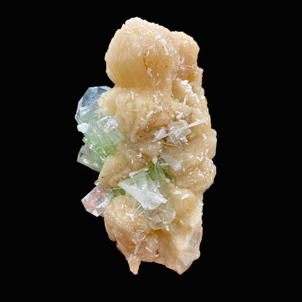 Green Apophyllite & Stilbite Spray with Scolecite Needles | Rare Indian Zeolite Mineral Specimen from Ahmednagar DK100 - image 3