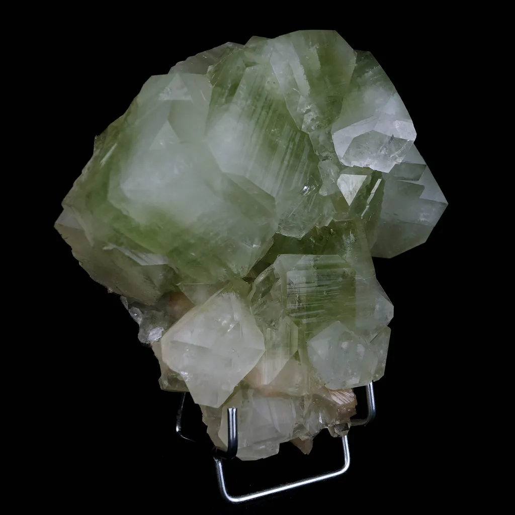 Green Apophyllite Terminate Cubes with Stilbite Natural Mineral Specimen - image 2