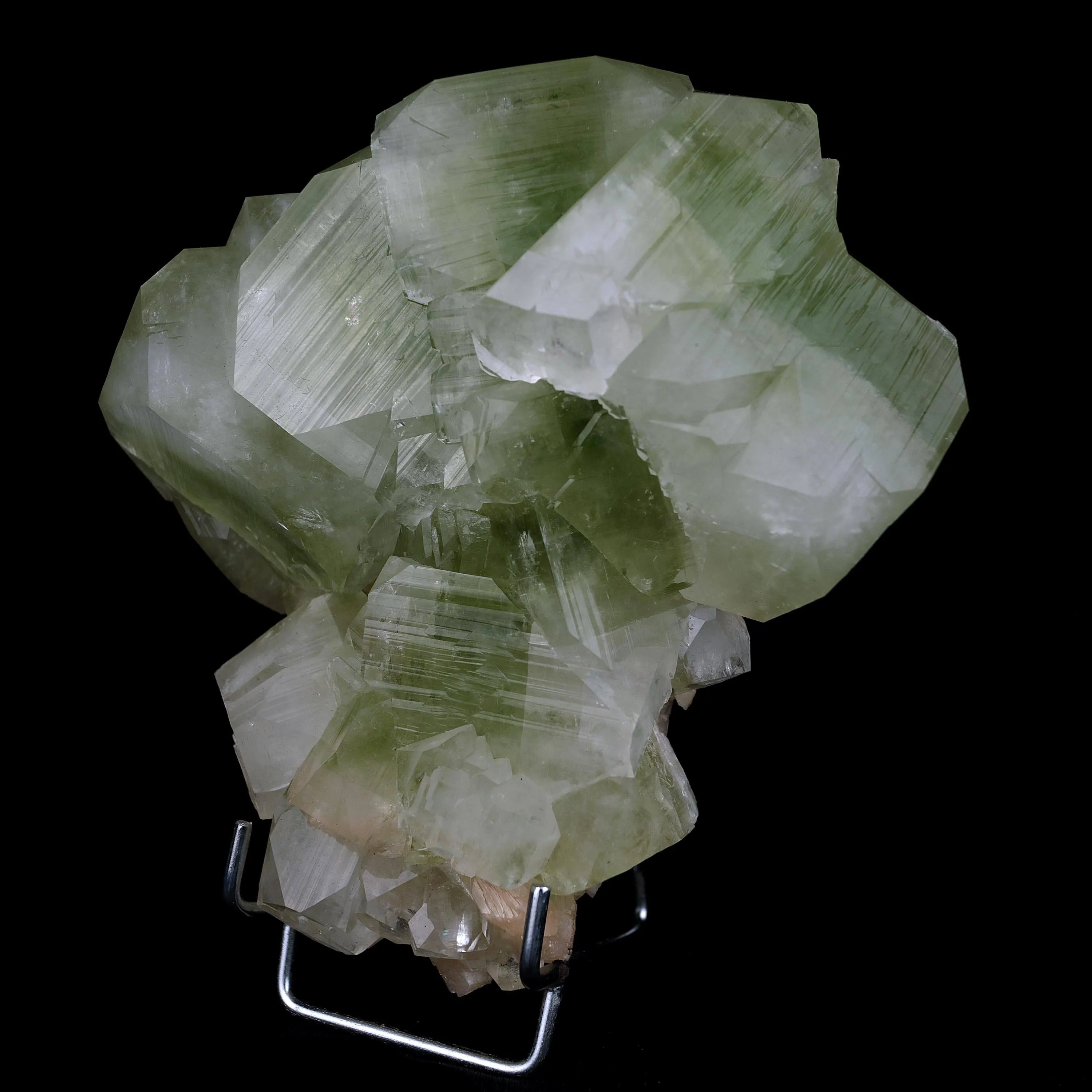 Green Apophyllite Terminate Cubes with Stilbite Natural Mineral Specimen - image 3