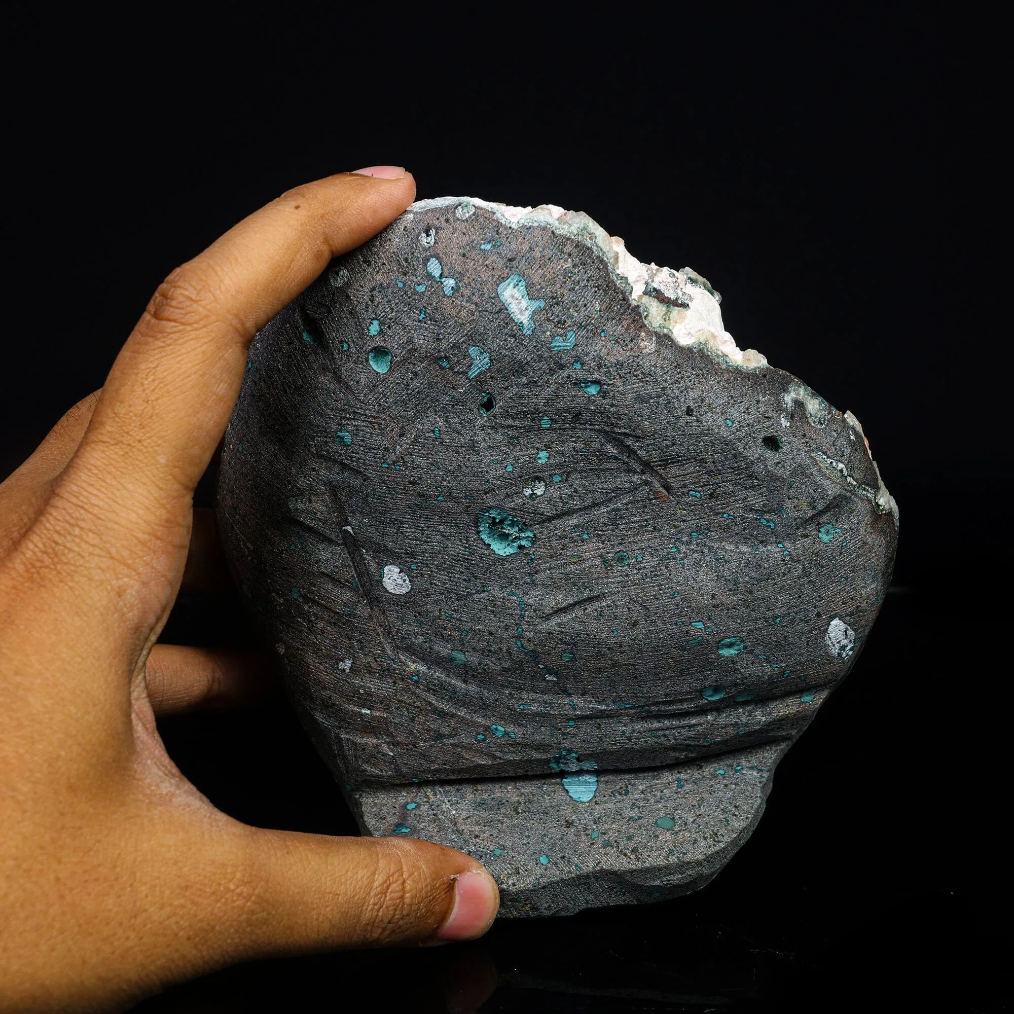 Green Apophyllite with Calcite Free standing Natural Mineral Specimen - image 5