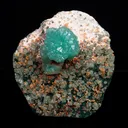 Green Apophyllite with Calcite Free standing Natural Mineral Specimen - image 1