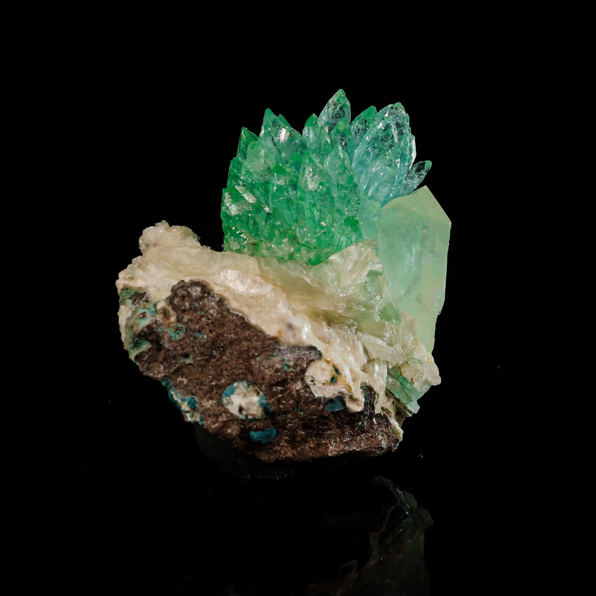 Green Apophyllite with Calcite Natural Mineral Specimen - image 5