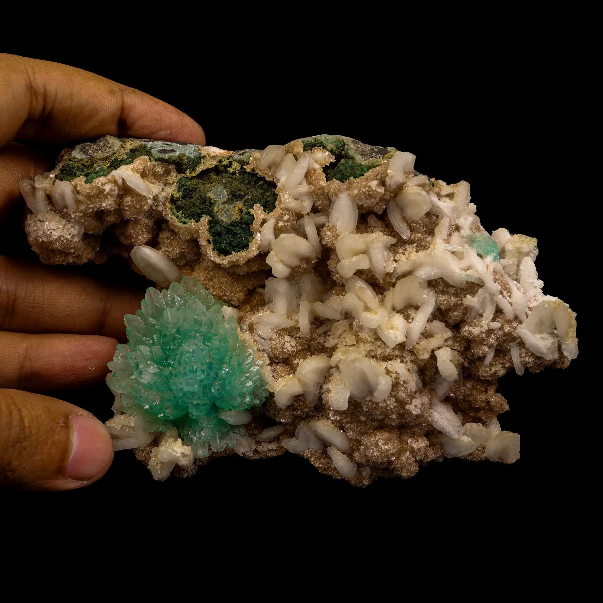 Green Apophyllite With Chalsedony Natural Mineral Specimen - image 4