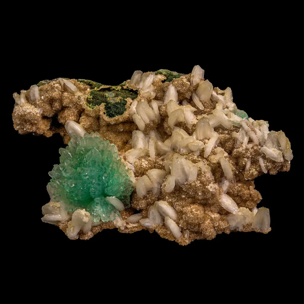 Green Apophyllite With Chalsedony Natural Mineral Specimen image
