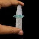 Green Apophyllite with Coated Calcite Rare Bat Formation Natural Mineral Specimen - image 4
