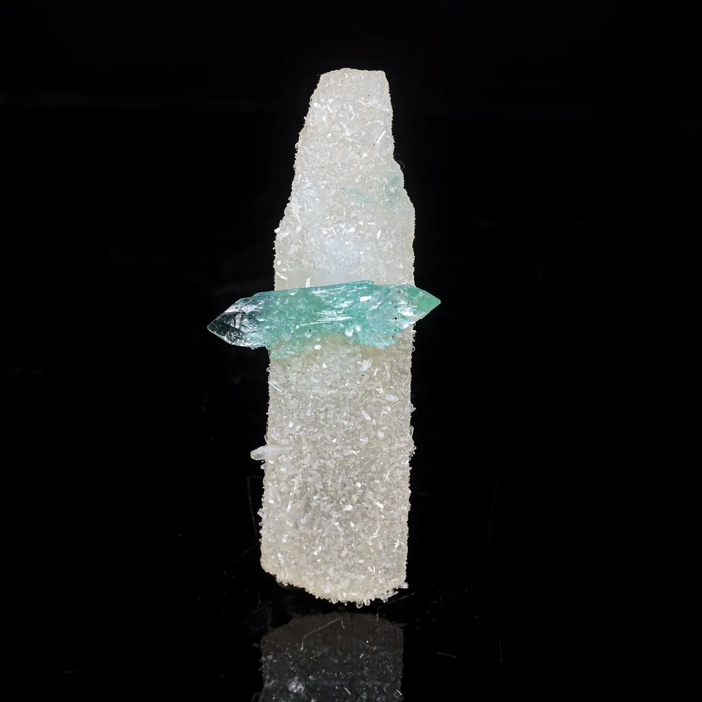 Green Apophyllite with Coated Calcite Rare Bat Formation Natural Mineral Specimen image