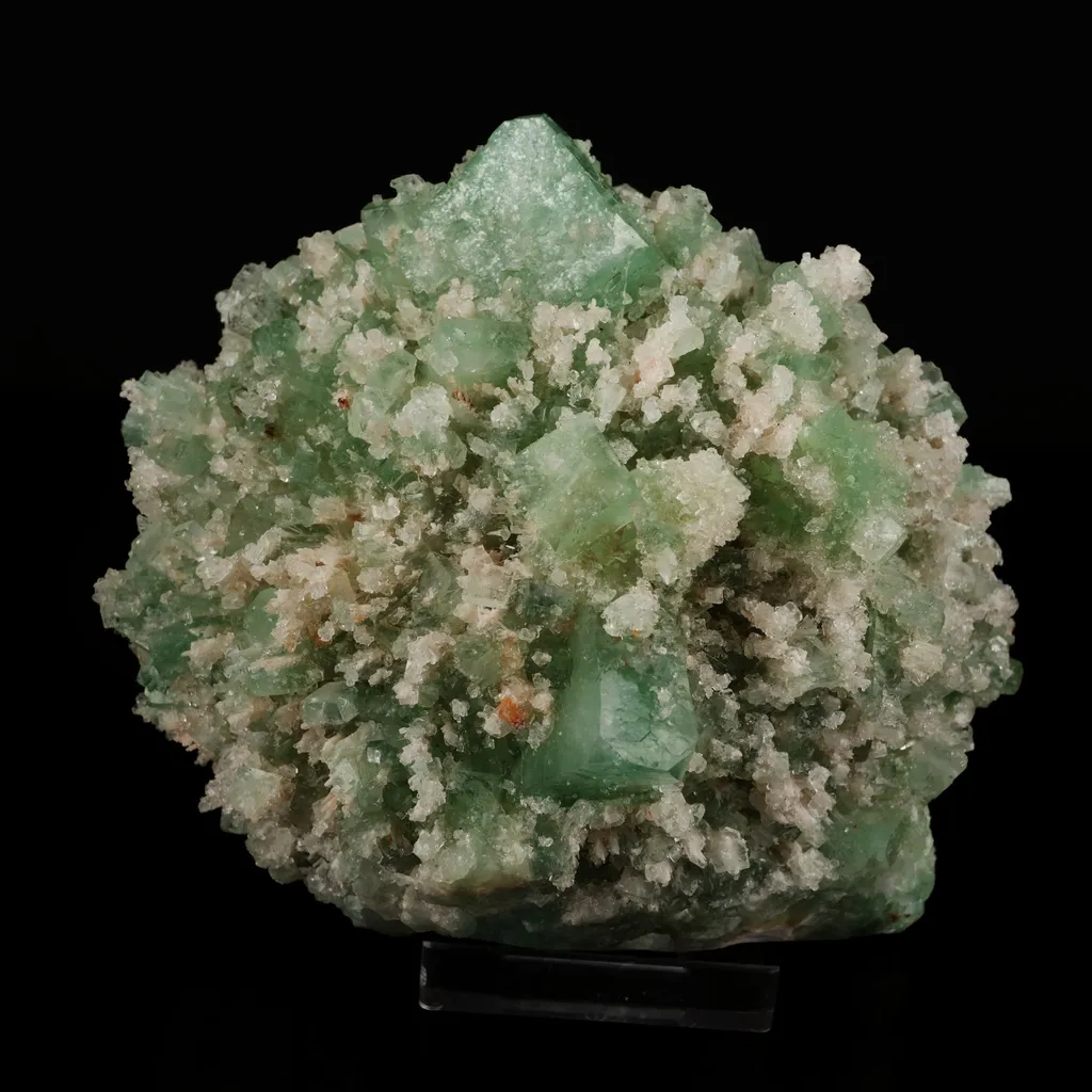Green Apophyllite with Mordenite Natural Mineral Specimen image