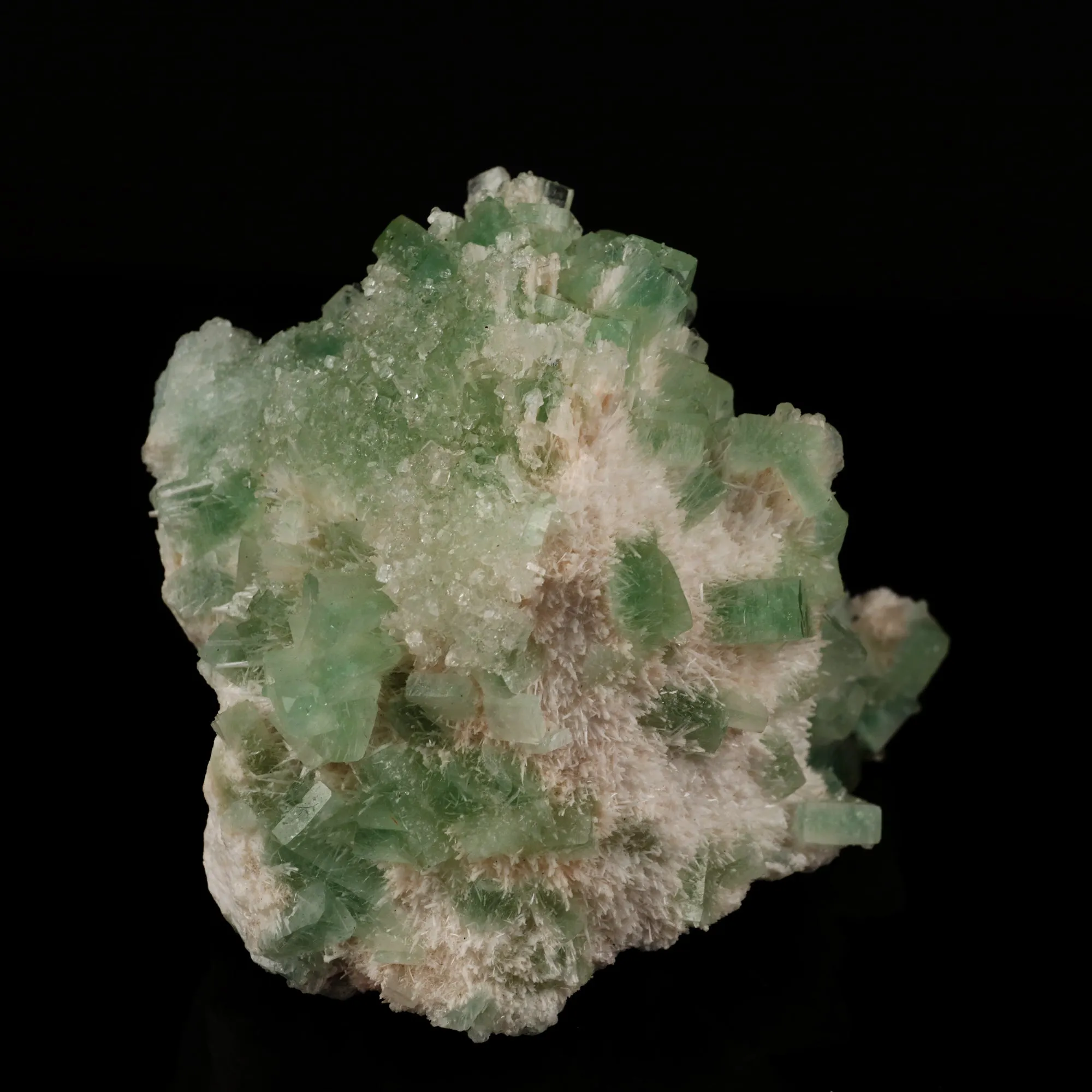 Green Apophyllite with Mordenite Natural Mineral Specimen - image 2