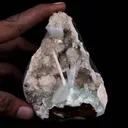 Green Apophyllite with Scolecite Spray Inside Heulandite Natural Mineral Specimen - image 3