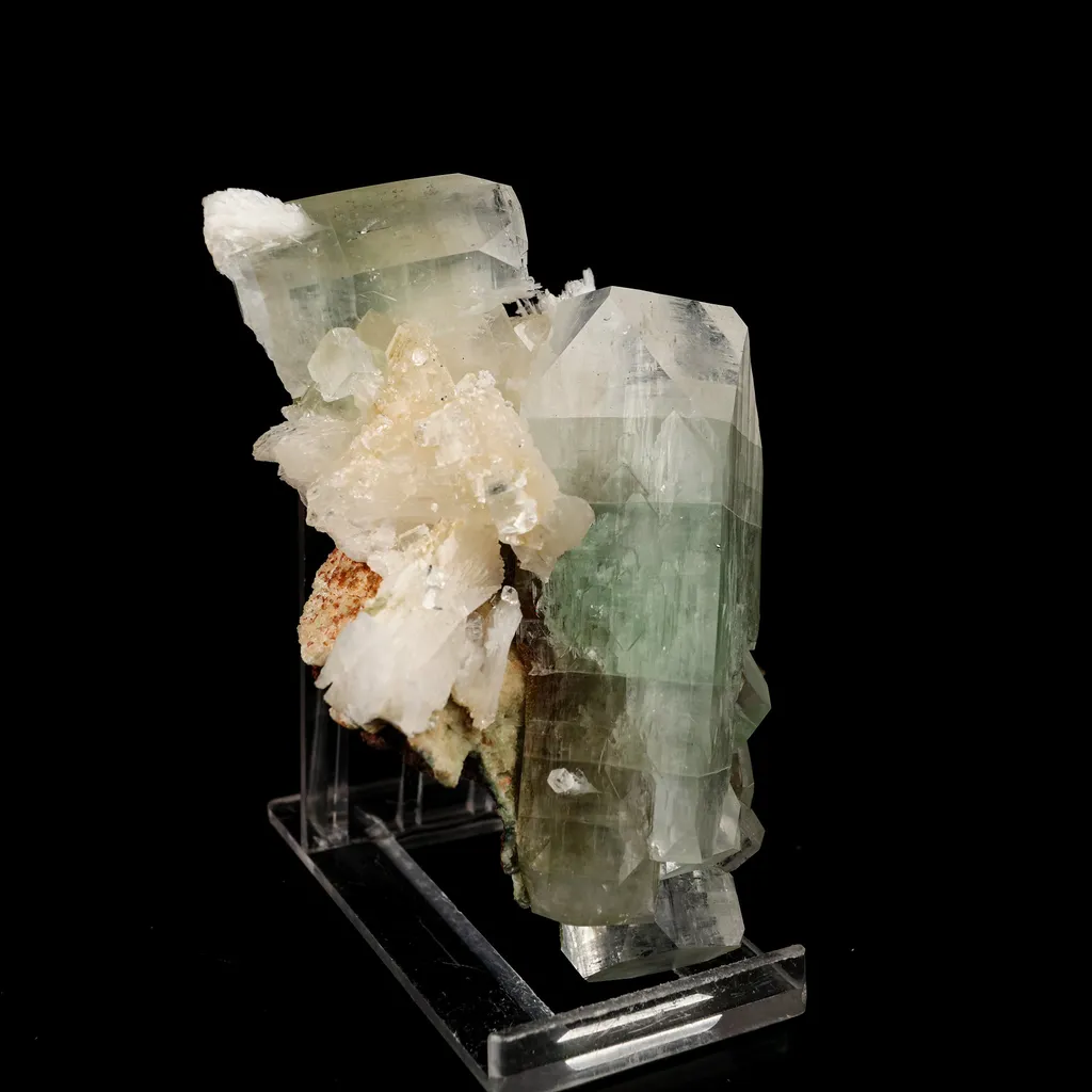Green Apophyllite with Scolecite Spray Natural Mineral Specimen - image 3