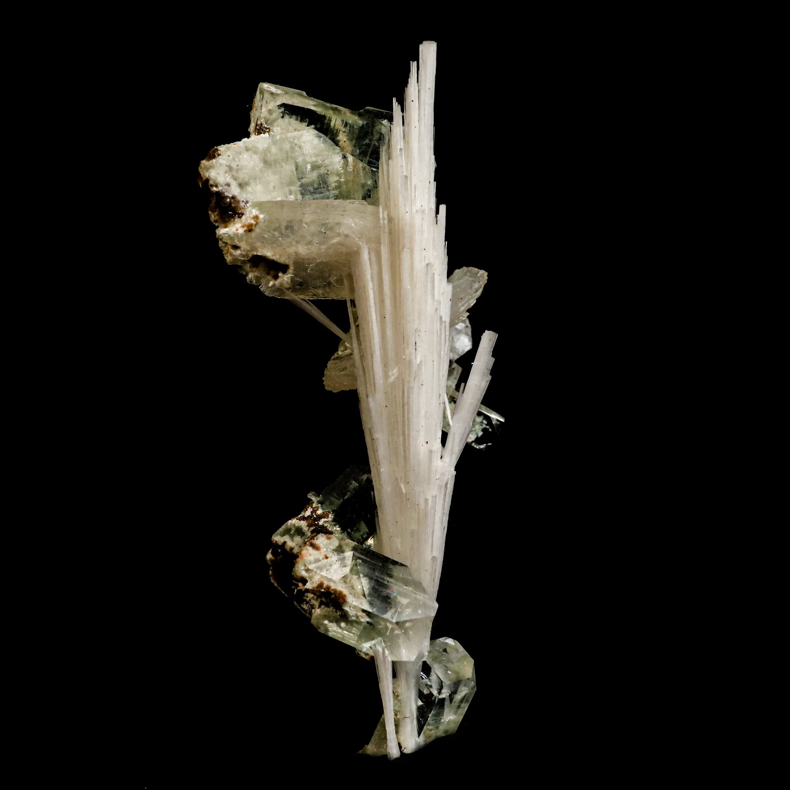 Green Apophyllite with Scolecite Sprays Natural Mineral Specimen - image 2