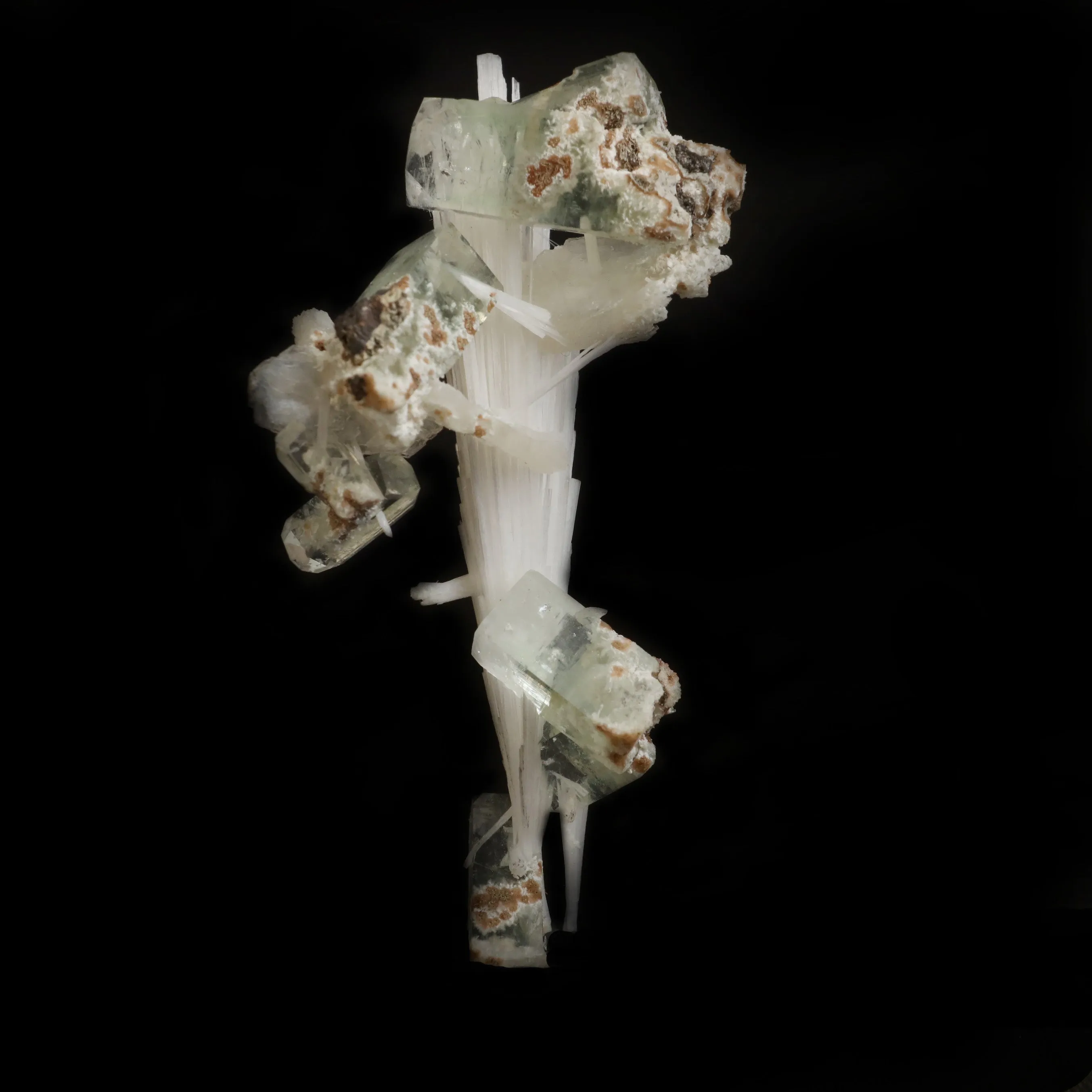 Green Apophyllite with Scolecite Sprays Natural Mineral Specimen - image 4