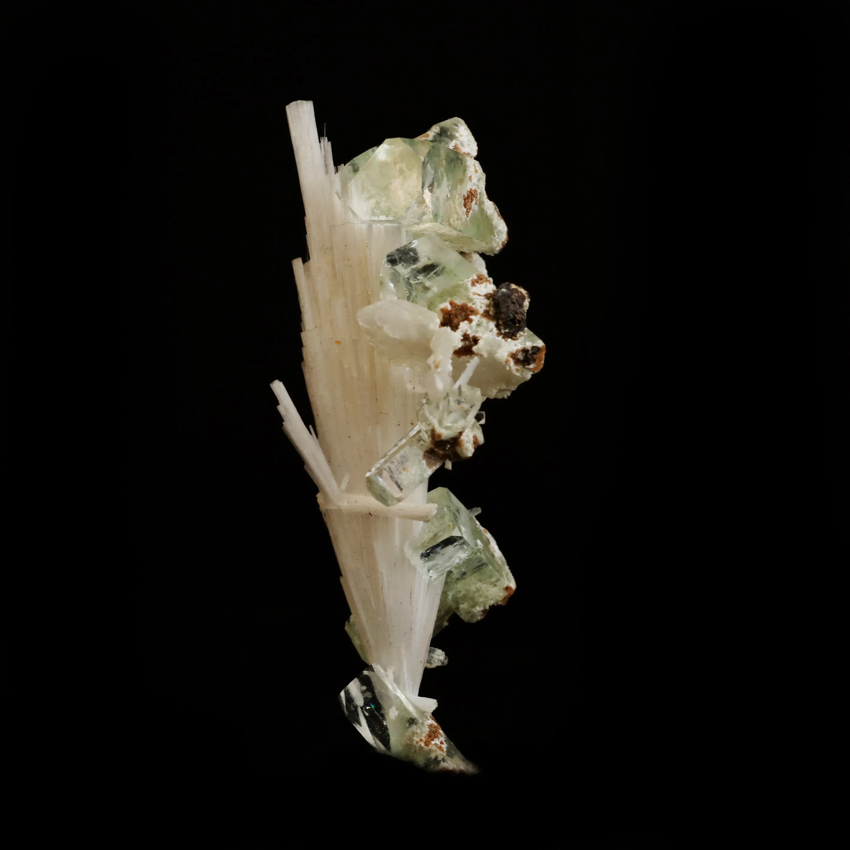 Green Apophyllite with Scolecite Sprays Natural Mineral Specimen - image 3