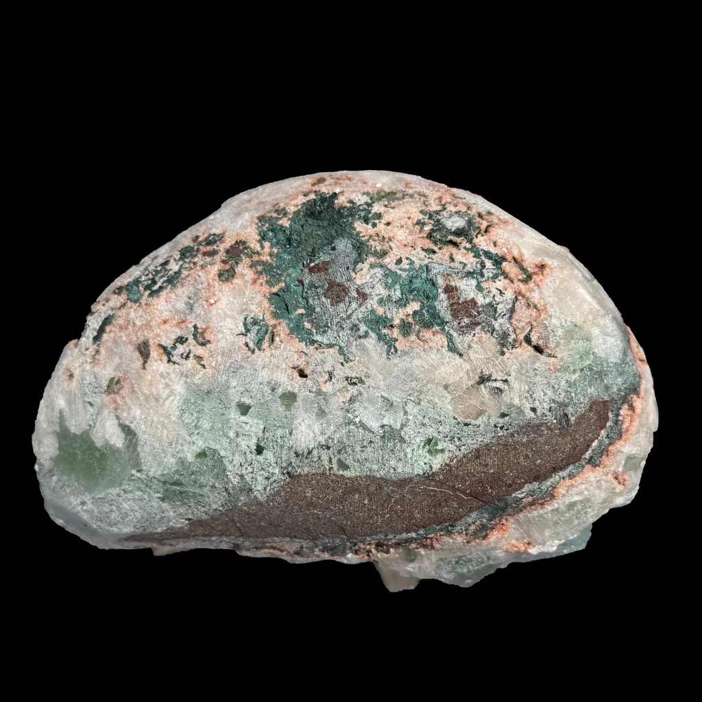 Green Apophyllite with Sparkling Micro-Apophyllite Coating & Peach Stilbite – Premium Cabinet Specimen from Nashik - image 4