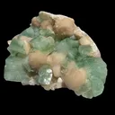 Green Apophyllite with Sparkling Micro-Apophyllite Coating & Peach Stilbite – Premium Cabinet Specimen from Nashik - image 2
