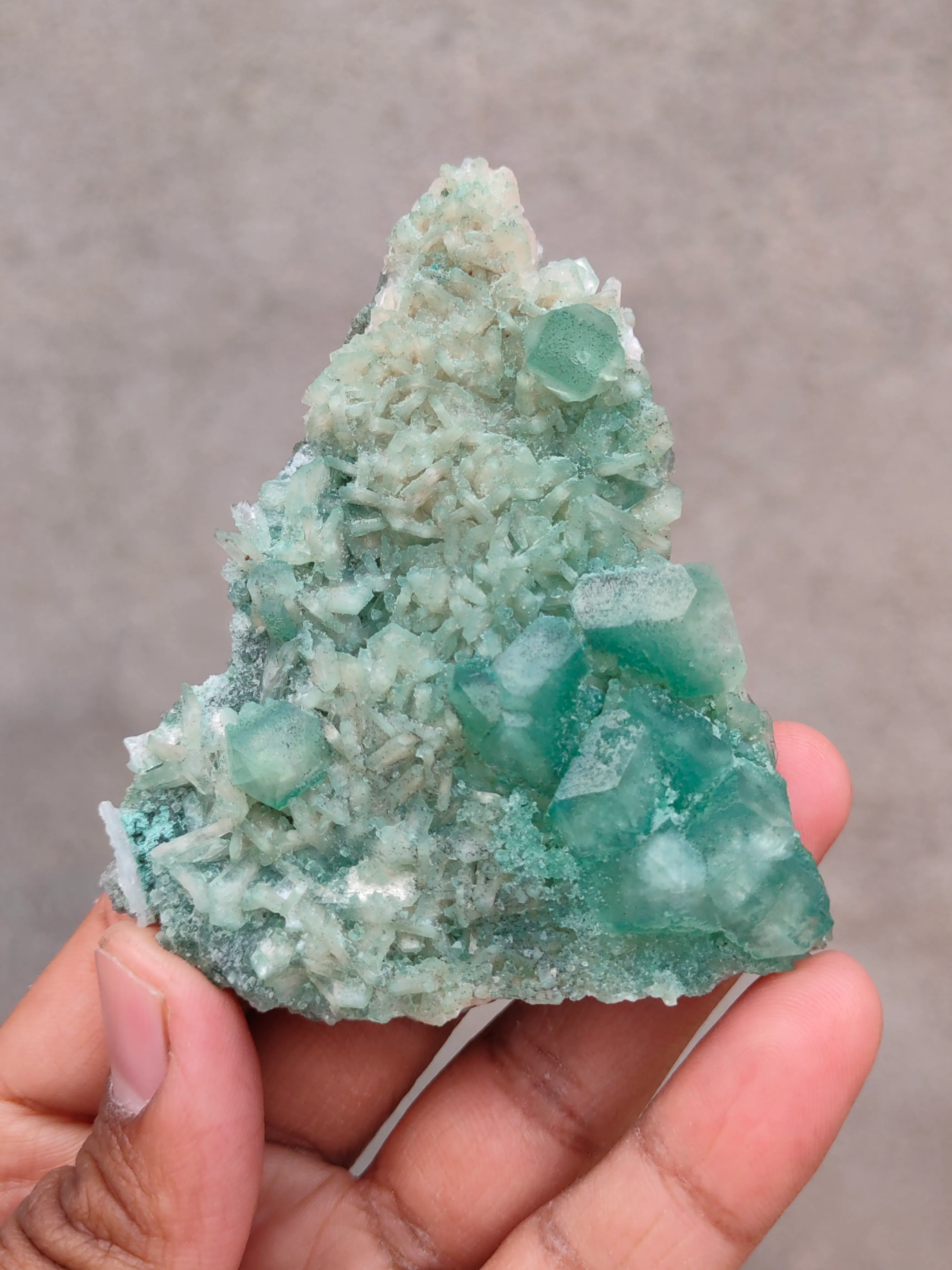 Green Apophyllite with  Stilbite - image 8