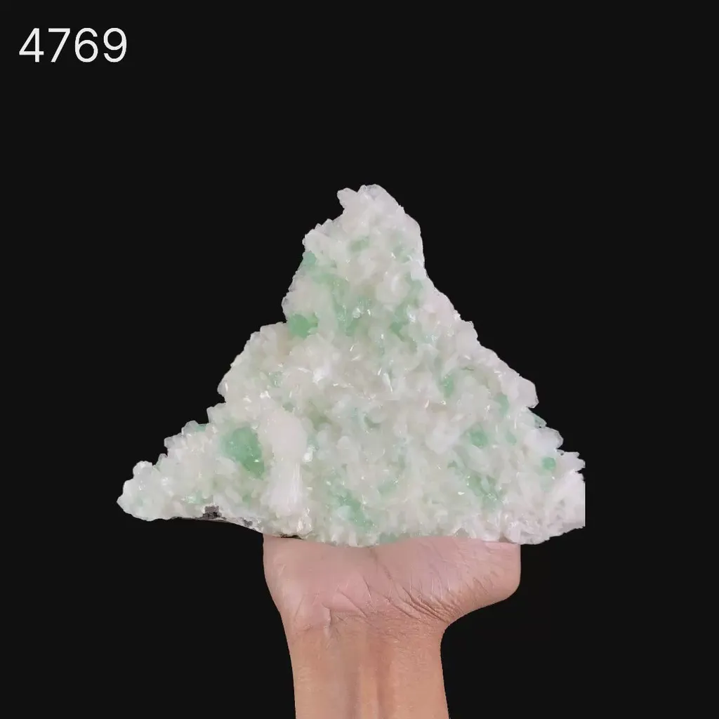 Green Apophyllite with Stilbite big Cluster Natural Mineral Specimen - image 7