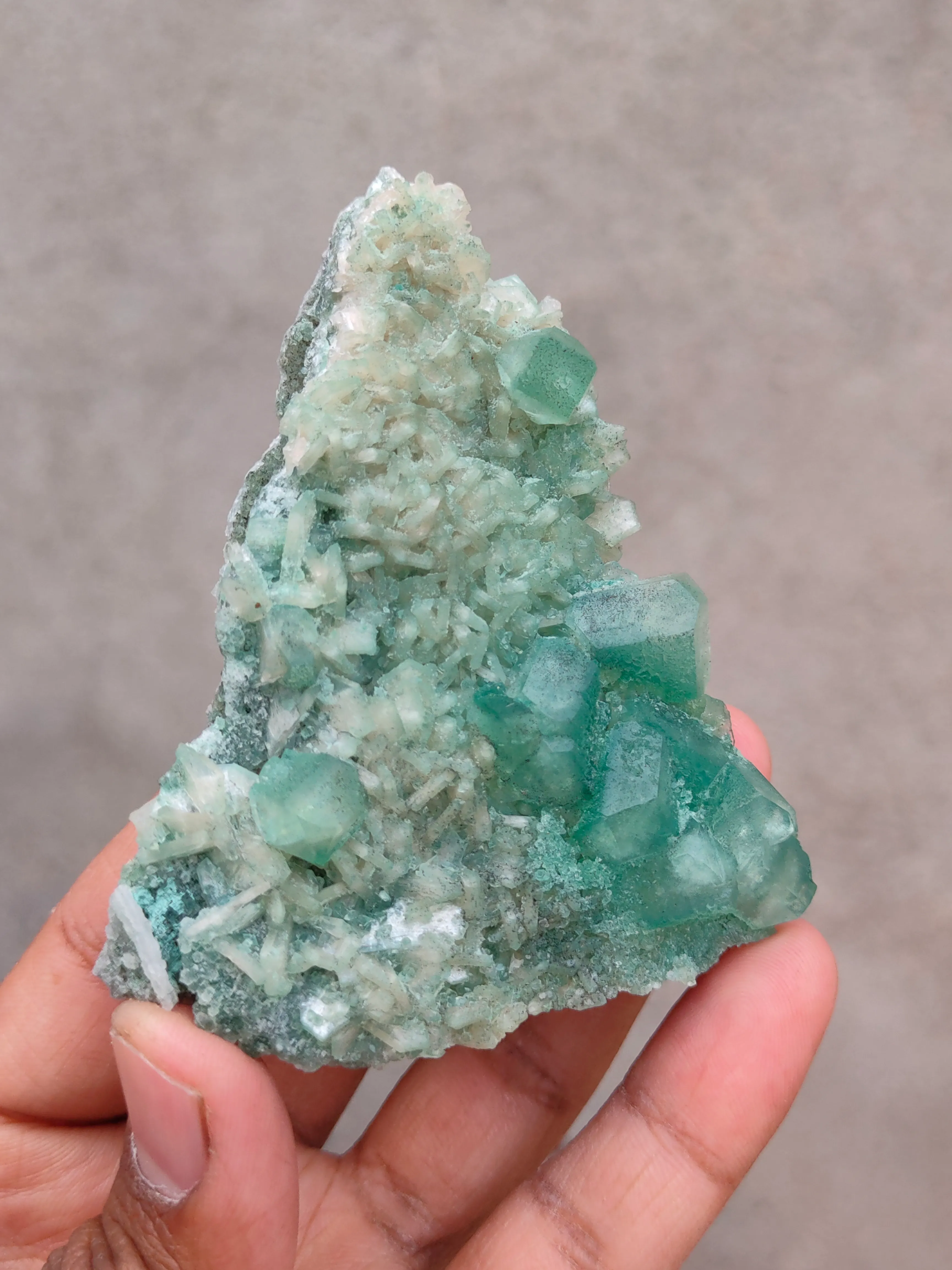 Green Apophyllite with  Stilbite - image 3