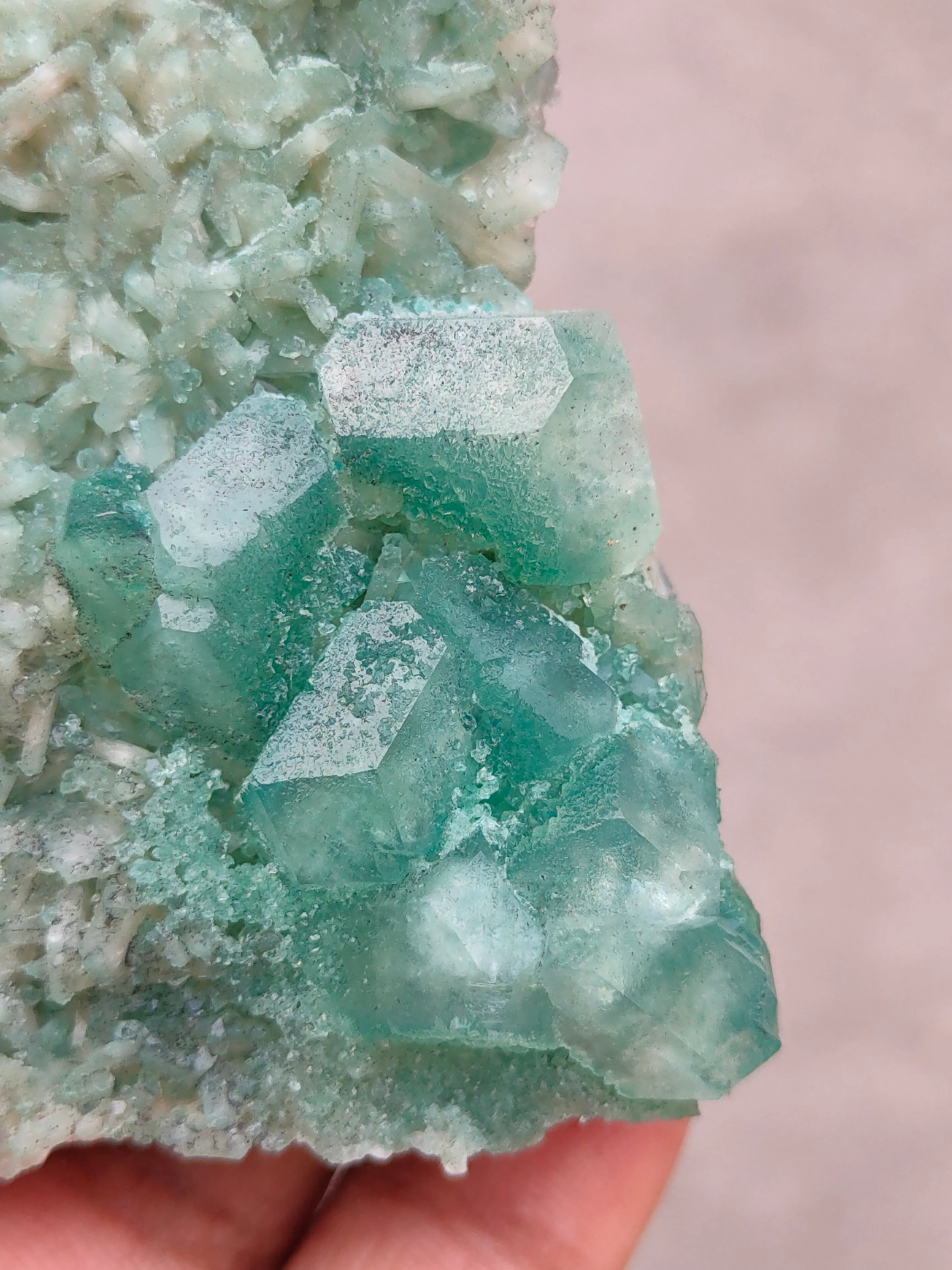 Green Apophyllite with  Stilbite - image 2