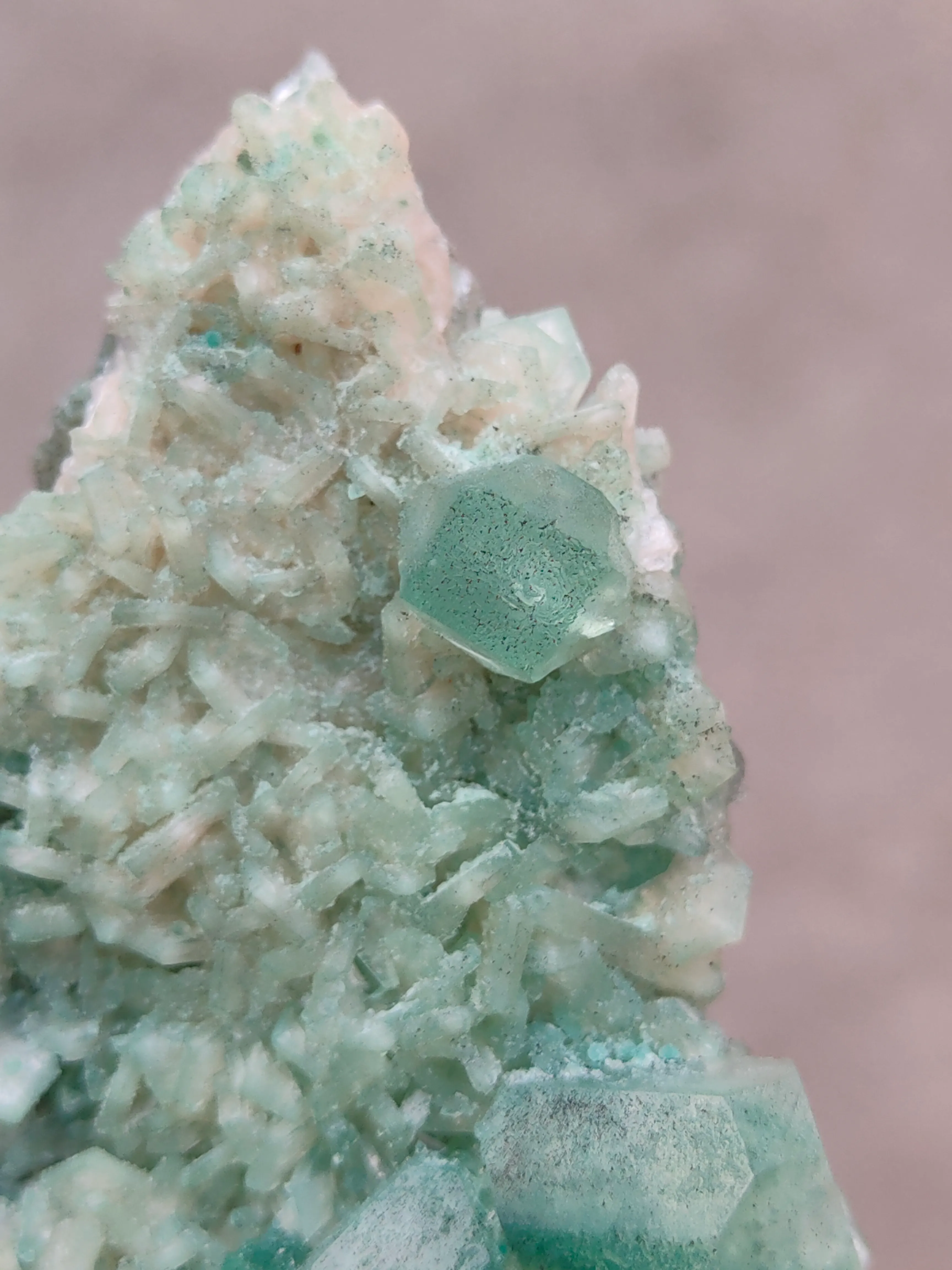 Green Apophyllite with  Stilbite - image 5